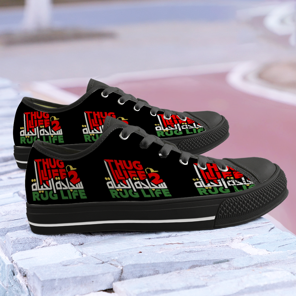 Unisex Thug 2 Rug Black Low Top Canvas Shoes