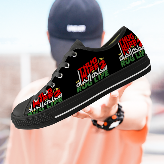Unisex Thug 2 Rug  Black Low Top Canvas Shoes